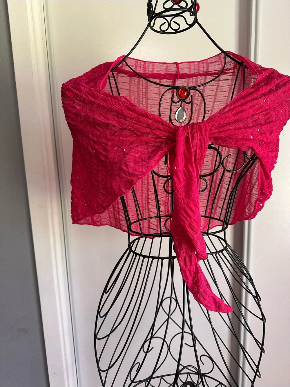 Hot Pink Sheer Sarong Wrap
